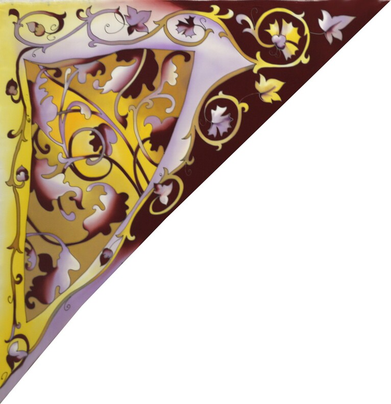 косынка "Царица", 70х70 см  ручная роспись, 100% шёлк